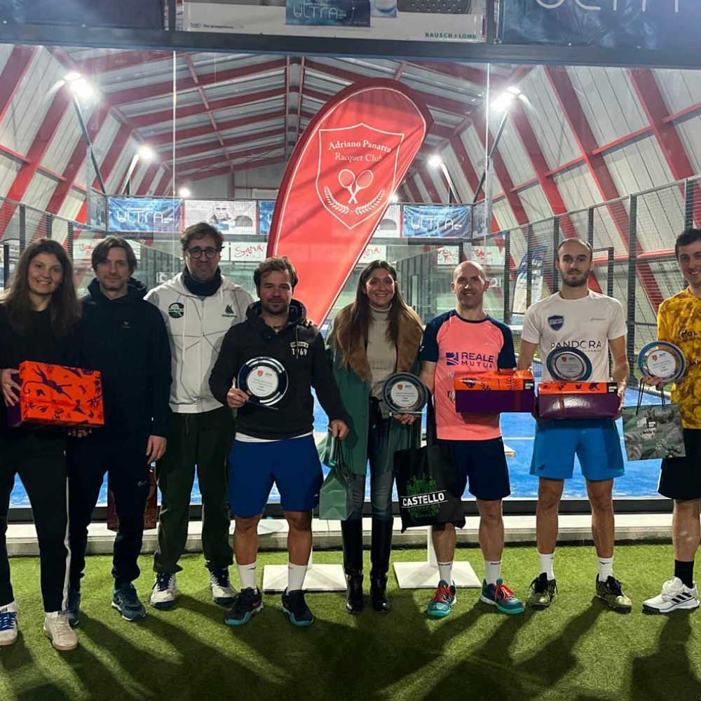 I vincitori del Torneo di Padel a Treviso organizzato dall'Adriano Panatta Racquet Club a gennaio 2024