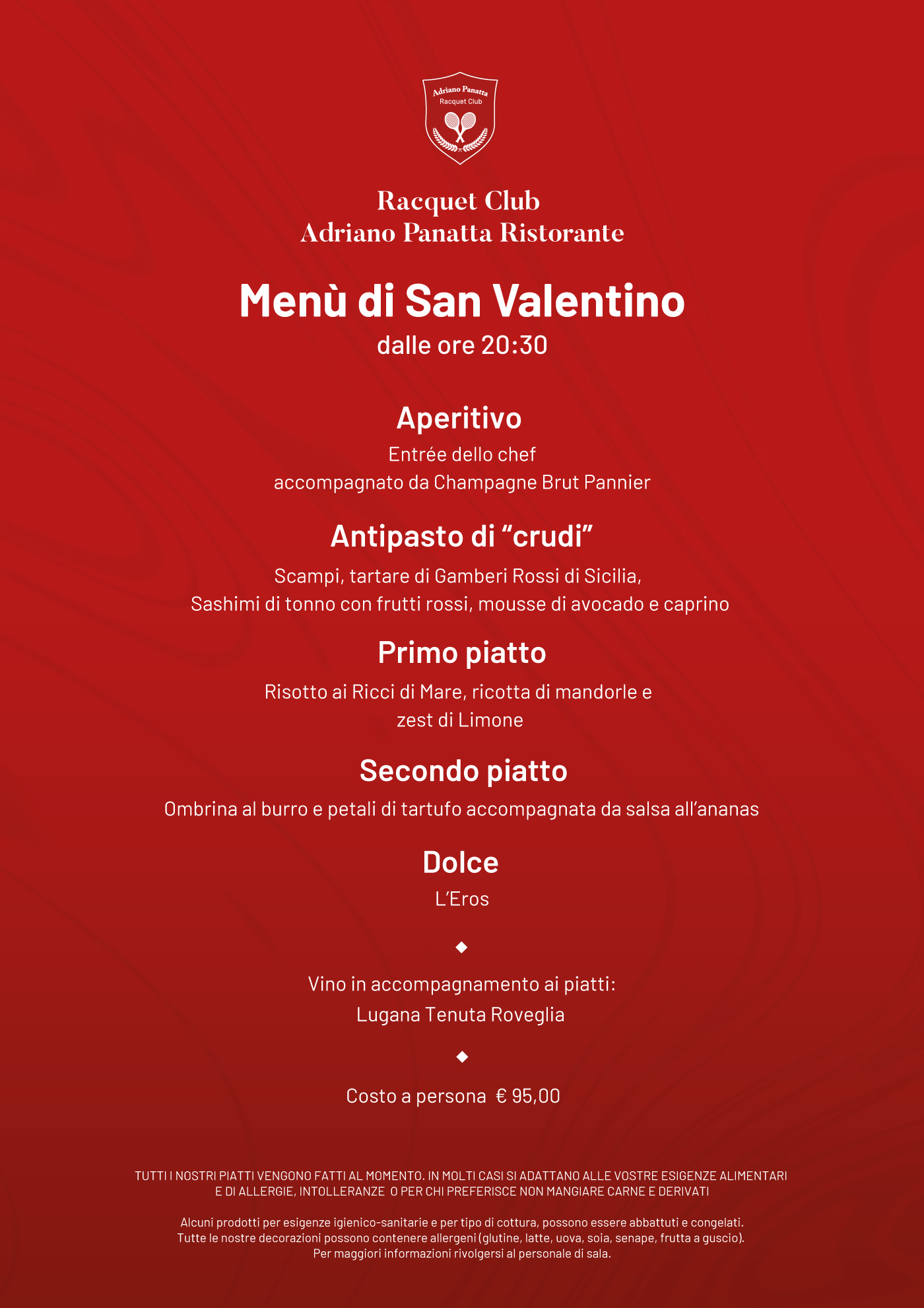 menu san valentino ristorante a treviso panatta